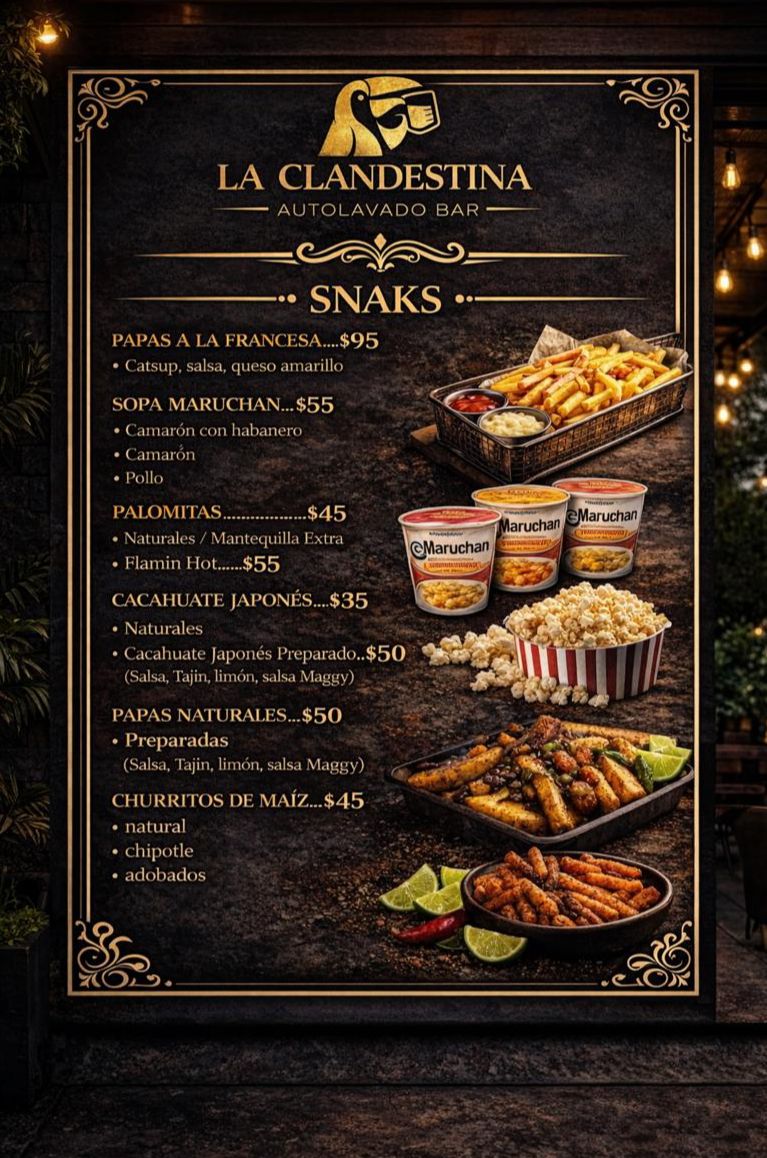 Menú La Clandestina